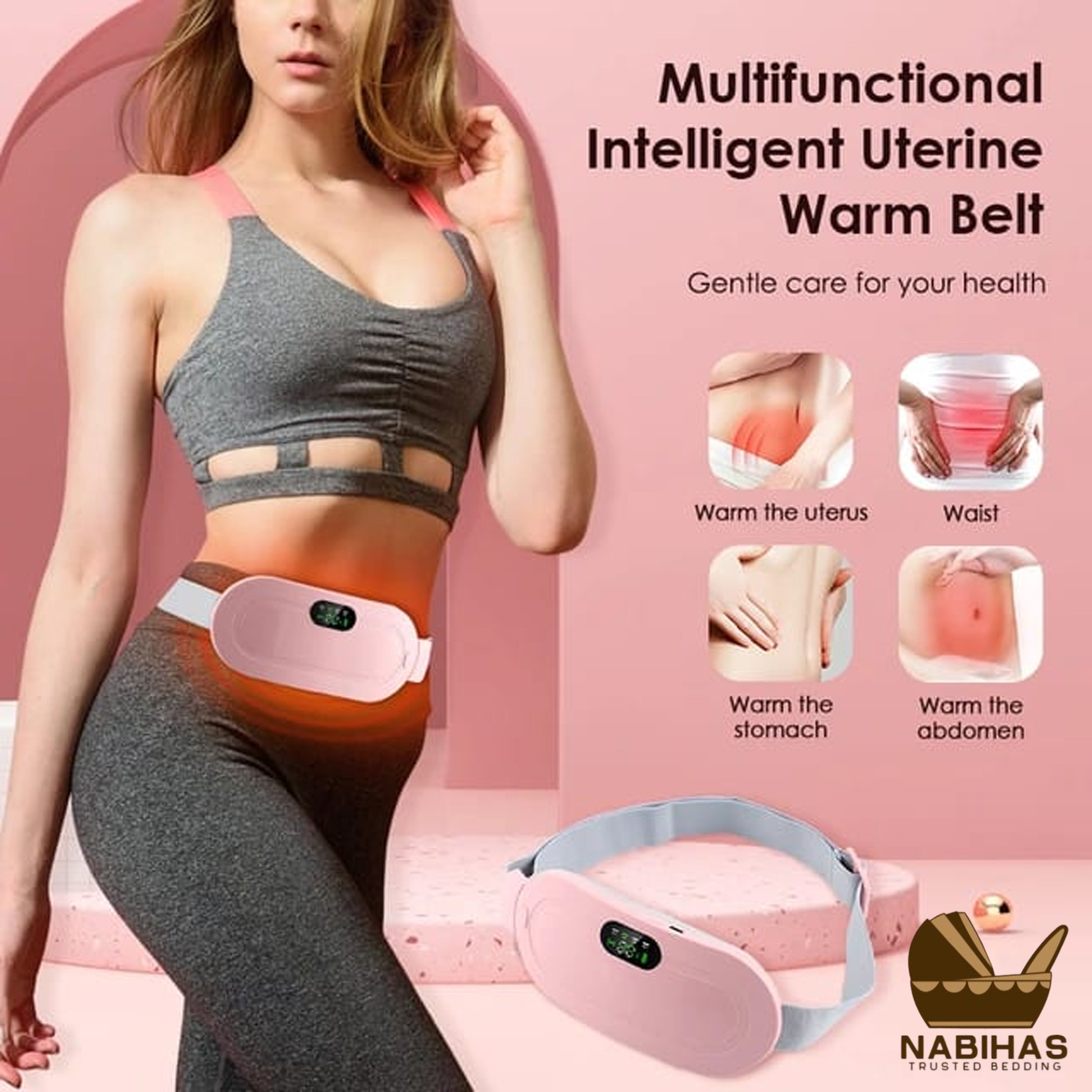2 in 1 Period Cramp Relief Belt Heating + Massager