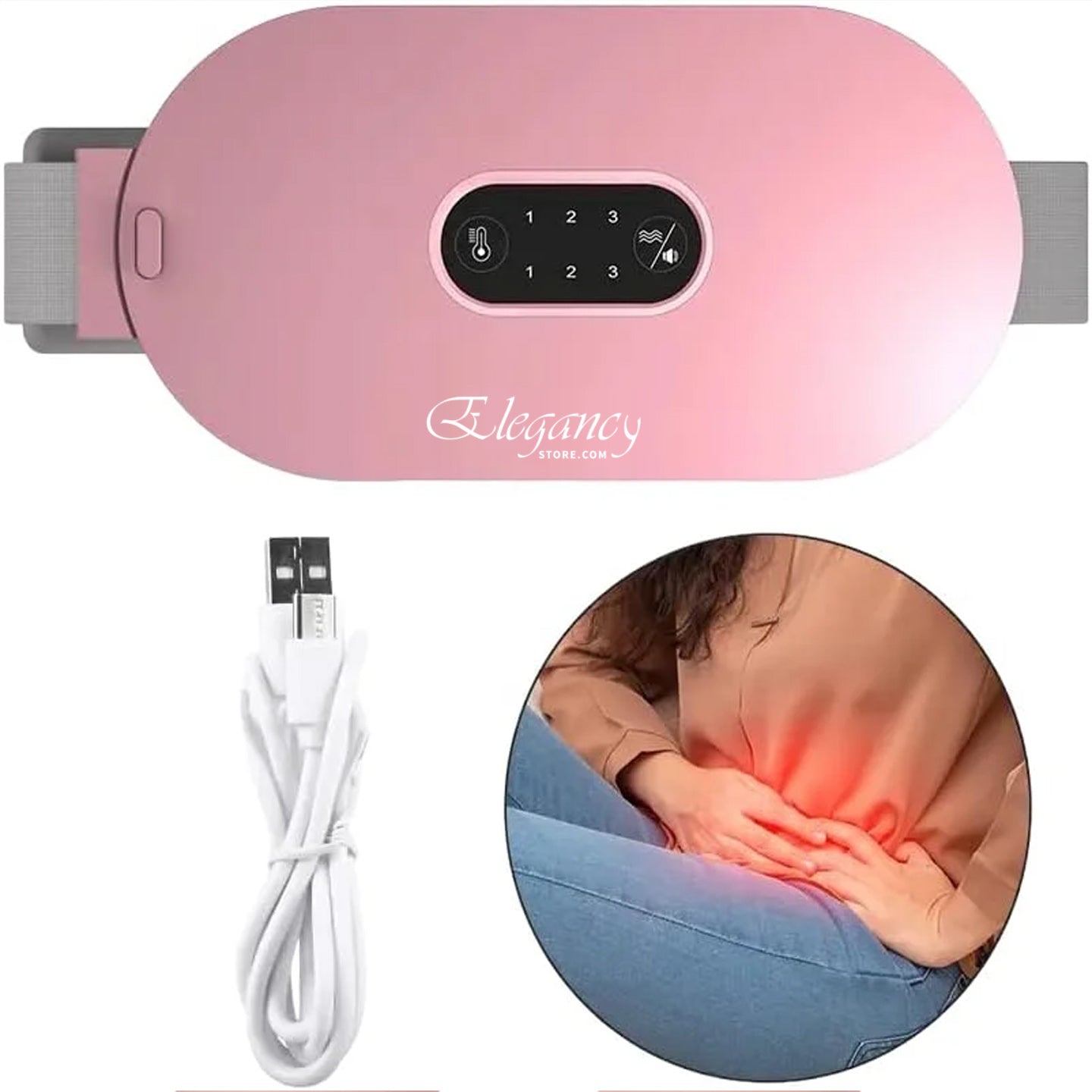 2 in 1 Period Cramp Relief Belt Heating + Massager