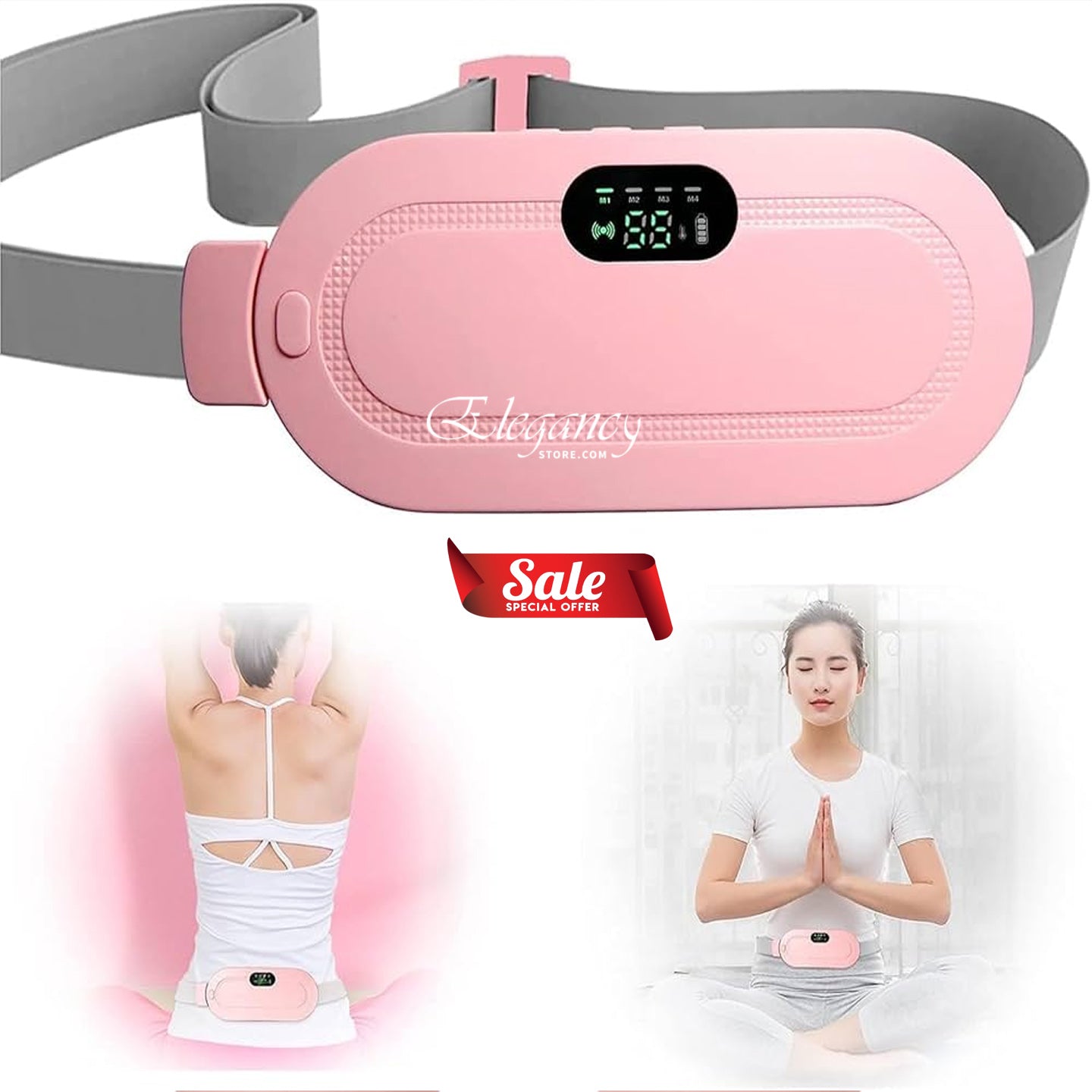 2 in 1 Period Cramp Relief Belt Heating + Massager