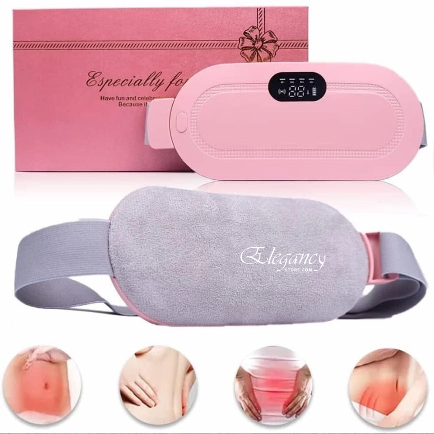 2 in 1 Period Cramp Relief Belt Heating + Massager