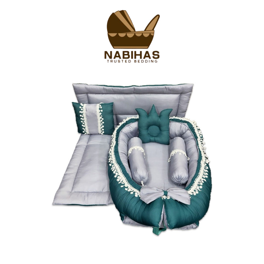 6 Pcs Sea Green Baby Bed Set